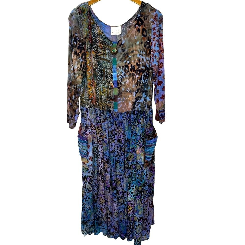 URU rayon dress hand‎ dyed